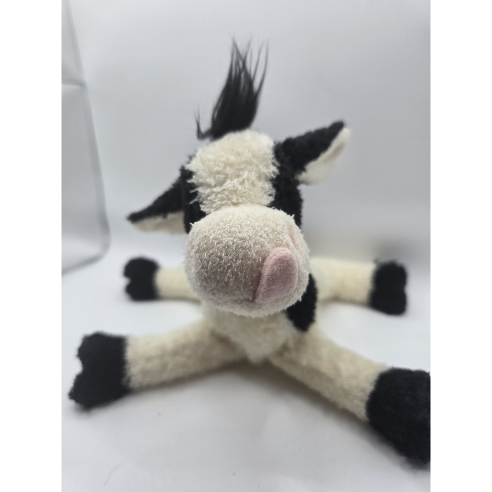 Douglas Cuddle Toy Holstein Cow Black White 8" Plush Beanbag Style